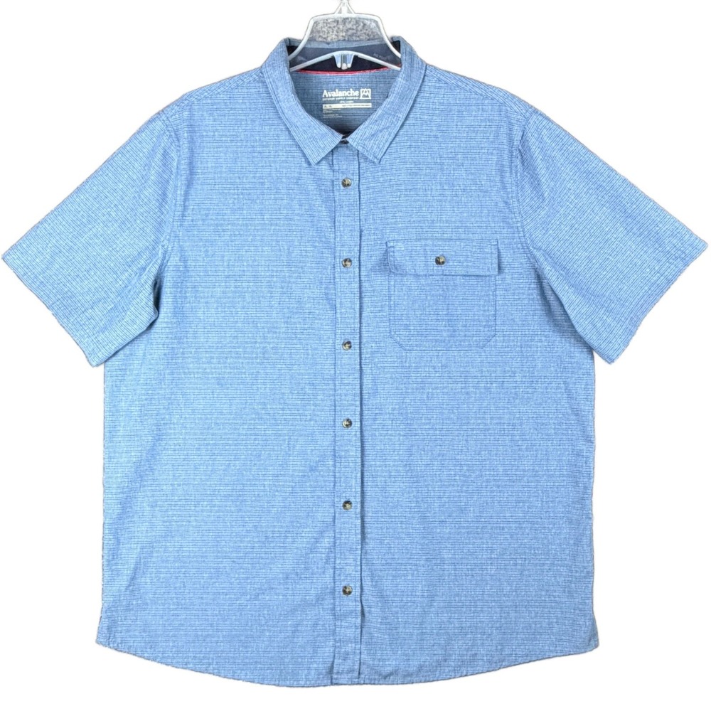 Avalanche Outdoor Supply Men's XL Blue Short Sleeve Button Down Shirt Gorpcore